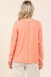 Mittoshop Mineral Wash Star Patch Long Sleeve T-Shirt OutfitFlow